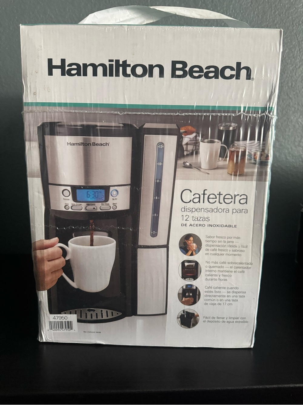 Hamilton Beach 47950 12-Cup Dispensing Coffee Maker Stainless Steel Programmable